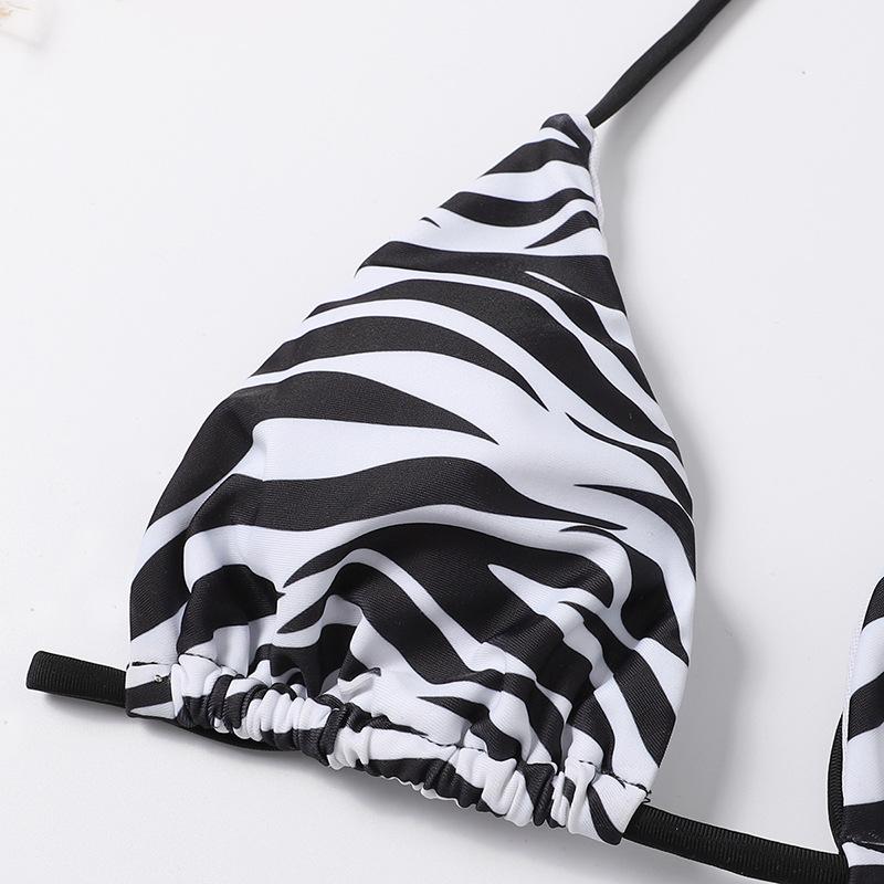Zebra Striped String Halter Micro Bikini Thong Sexy Swimsuit Women 2026 Mini Swimwear Bathing Suit