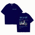 Fashion Loose T-Shirt Retro Summer Cartoon Anime Car Print Unisex Short Sleeve Round Neck Couples