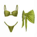 Sexy Braid Bikini Swimsuit with Skirt High Waist Swimwear Women Brazilian Bikini High Leg Bathing