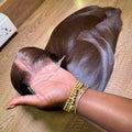 34 Inch Chocolate Brown 13x4 HD Bone Straight Lace Front Wigs Human Hair 13x4 Brazilian Transparent