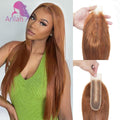 #30 Brown Straight 2x6 Human Hair Lace Closure Long Deep Parting Brazilian Virgin Hair 10-22 Inch