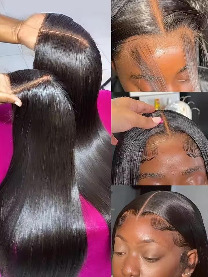 42 Inch 250 Density Bone Straight Lace Frontal Wig Human Hair Wig 13x6 Hd Transparent Lace Frontal