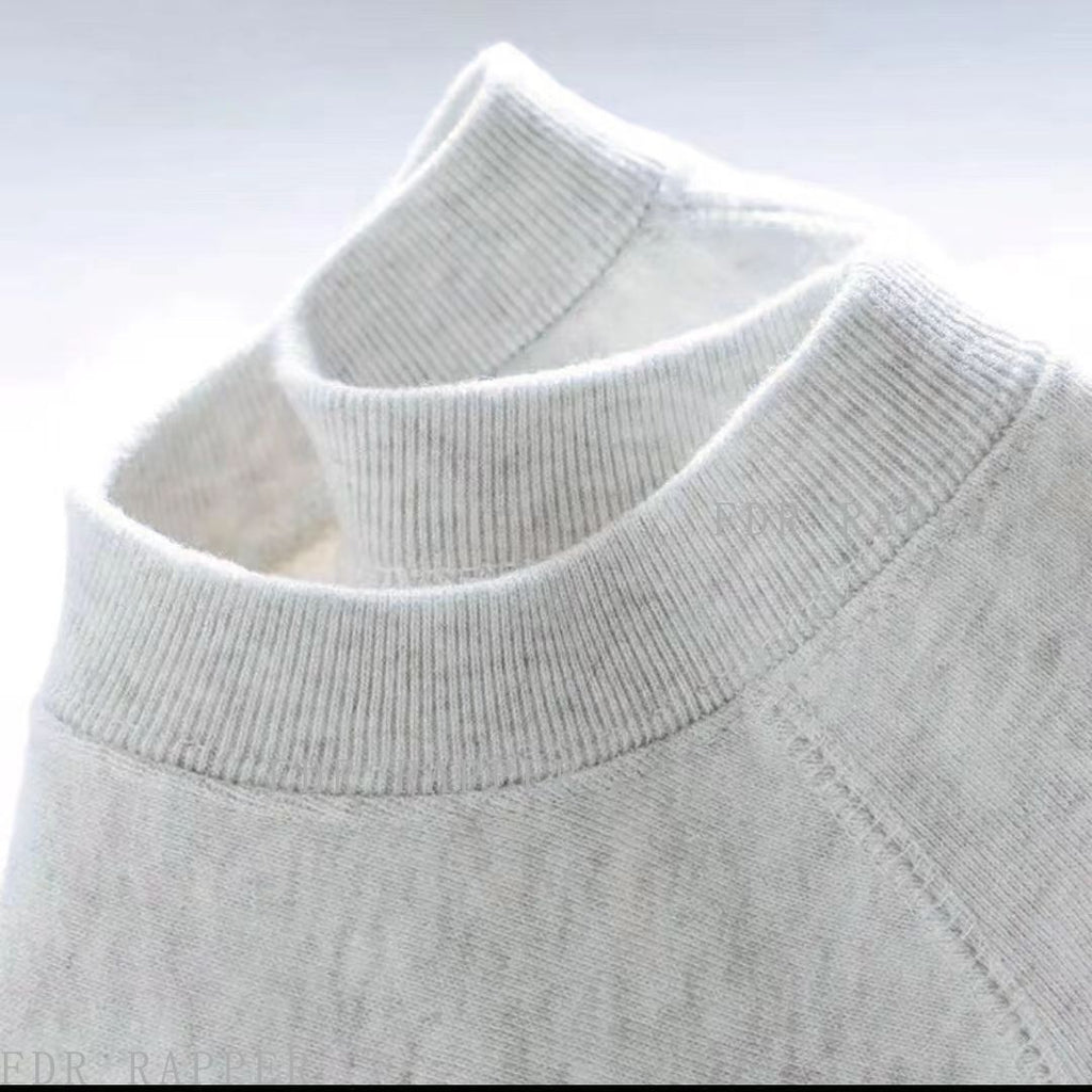 600G Pure Cotton Short-sleeve T-shirt for Men Loose-fitting Base Shirt with Small Neckline