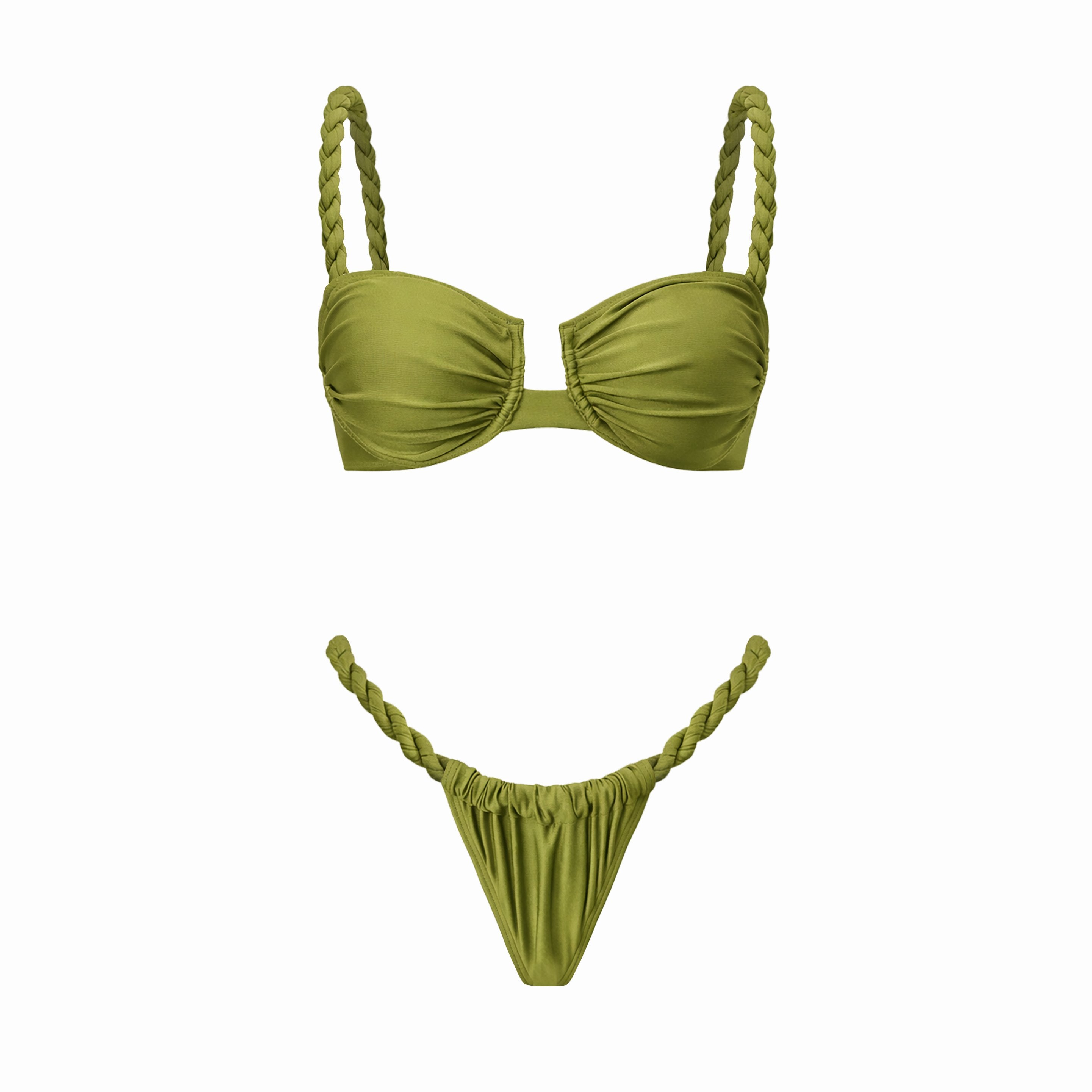 Sexy Braid Bikini Swimsuit with Skirt High Waist Swimwear Women Brazilian Bikini High Leg Bathing
