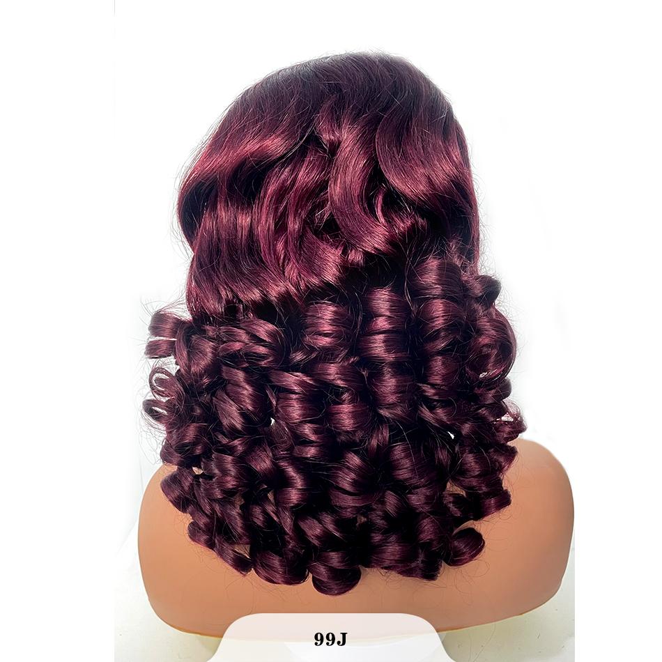 100% Vietnamese Raw Hair Wigs 250 Density Ombre Double Drawn Bouncy Curly Loose Wave 13x4 HD Lace