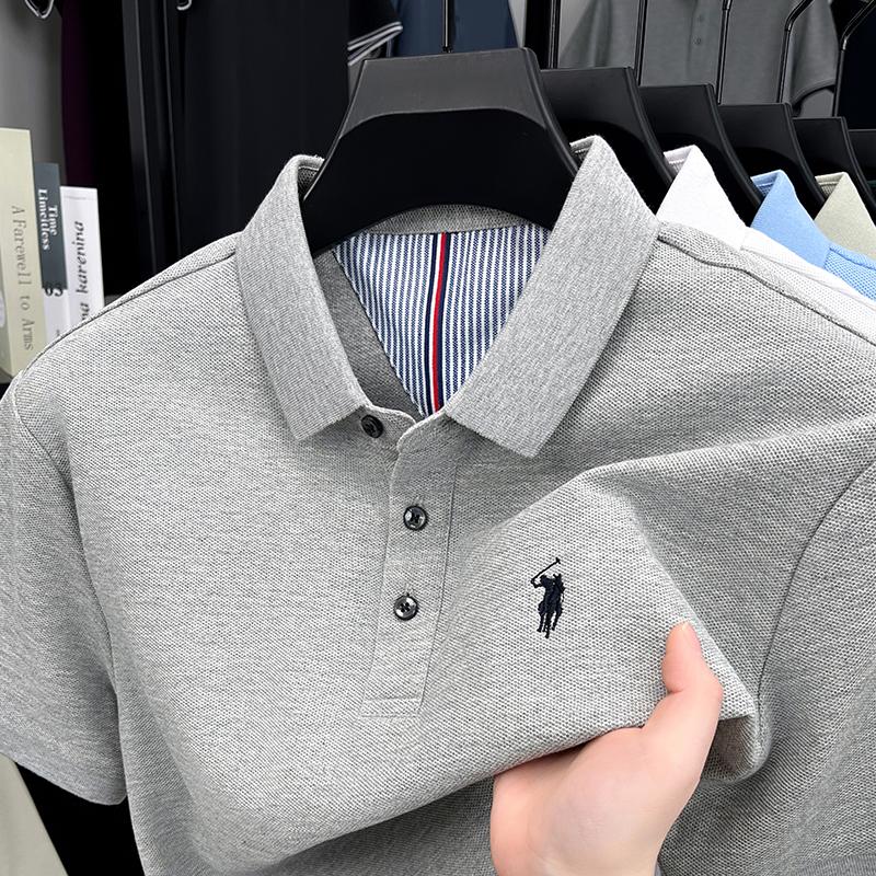 100 pure cotton short sleeved mens polo shirt summer fashion high-end brand pony embroidery golf top