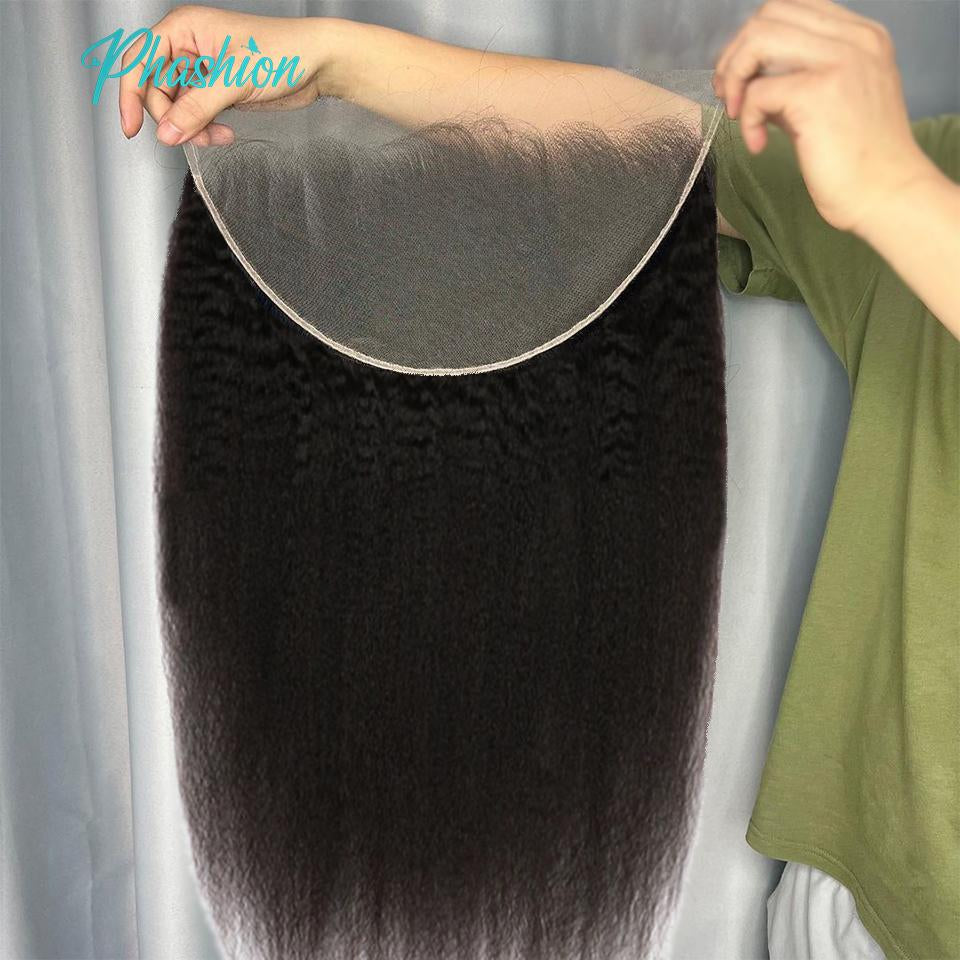Phashion Real HD Full Long 13x6 Lace Frontal Only Kinky Curl Straight Loose Deep Water Wave Pre