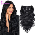 Clip In Hair Extensions Brazilian Body Wave 100% Unprocessed Brazilian Remy Virgin Human Hair Clip