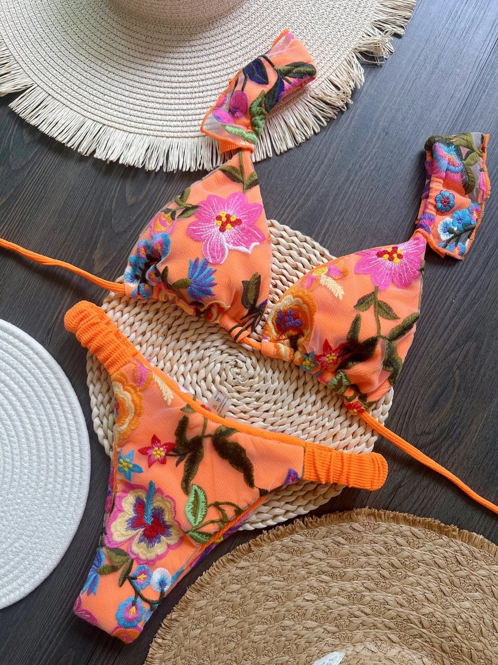 RUOTONSEPT 2026 New Sexy Handmade Embroidery Bikini Set Women's Swimsuit Triangle Swimwear Bathing