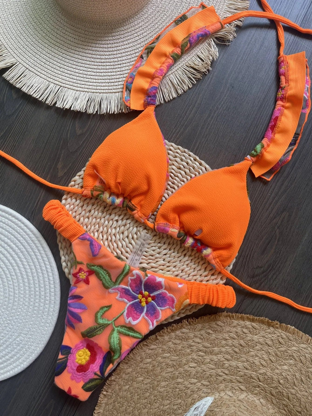 RUOTONSEPT 2026 New Sexy Handmade Embroidery Bikini Set Women's Swimsuit Triangle Swimwear Bathing