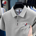 New summer mens high-quality casual short sleeved polo shirt trendy and fashionable sweat absorbing
