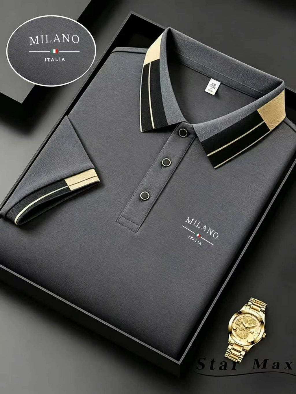 Mens luxury short sleeve polo shirt with horse embroidery Milan style summer casual t shirt men
