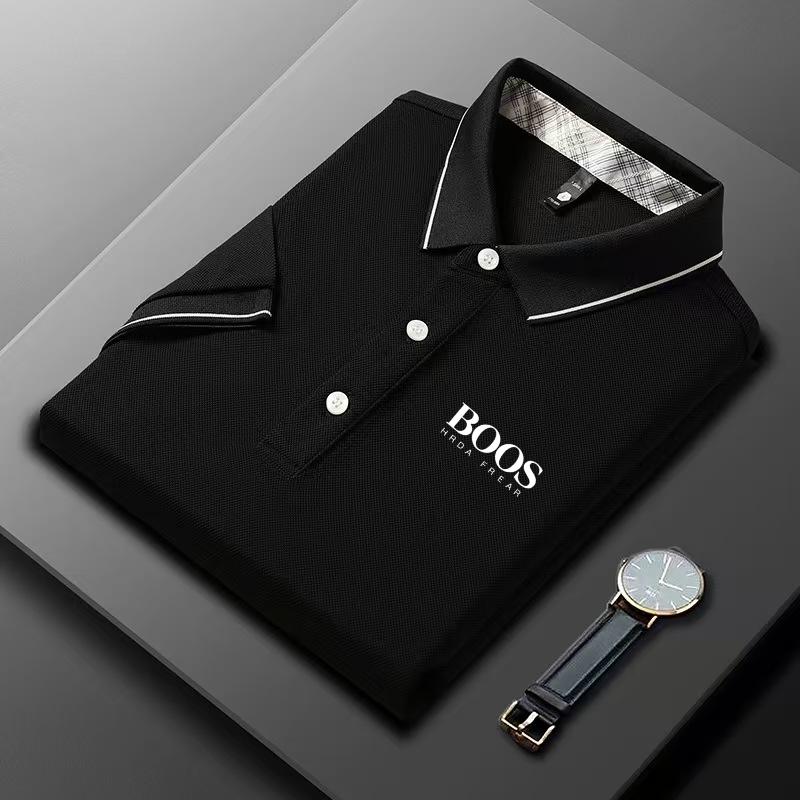 New Style Embroidered Mens High-end Summer Loose Short-sleeved POLO Shirt Casual and Fashionable Top