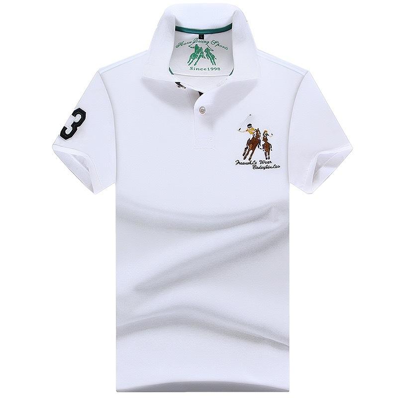 Summer Polo Shirt Man Solid Plus Size Polo Shirt Men Casual Short Sleeve Lapel Button Shirt