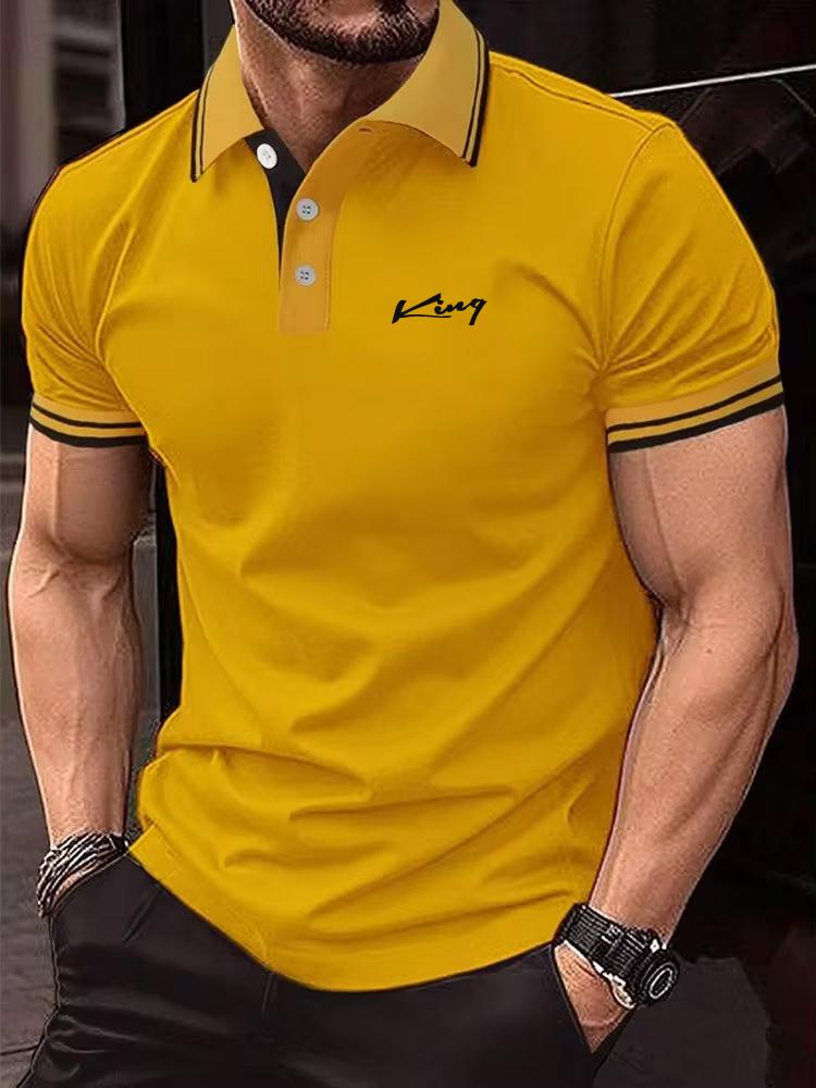 New Polyester Mens Polos Solid Color Classic Polo Shirt Men Short Sleeve Top Quality Casual Business