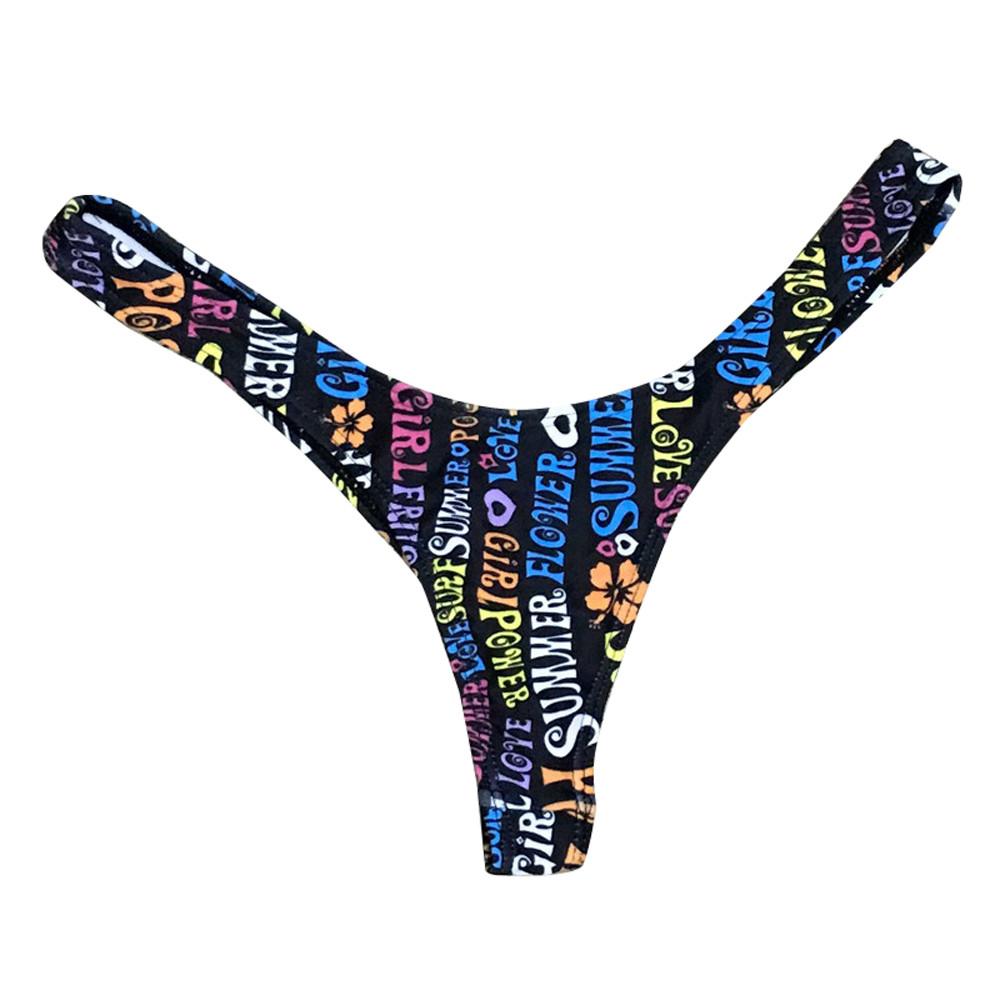 Women Brazilian Print Bikini Bottom Thong Bathing Beach Swimsuit Swimwear Bathing Suit for Women