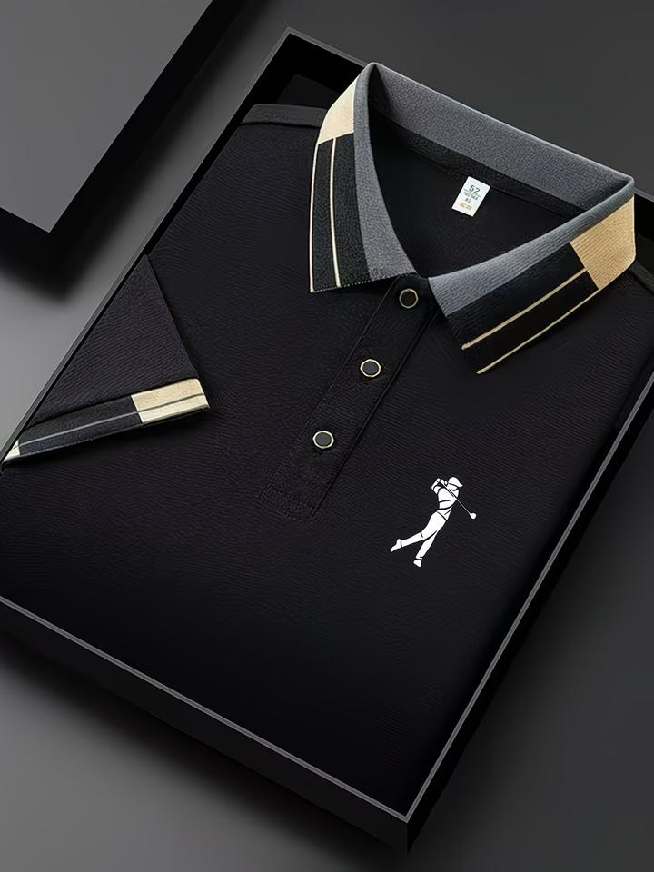 Mens Summer Business Casual Polo Shirt Short Sleeve Flip Collar Breathable T-Shirt Comfortable