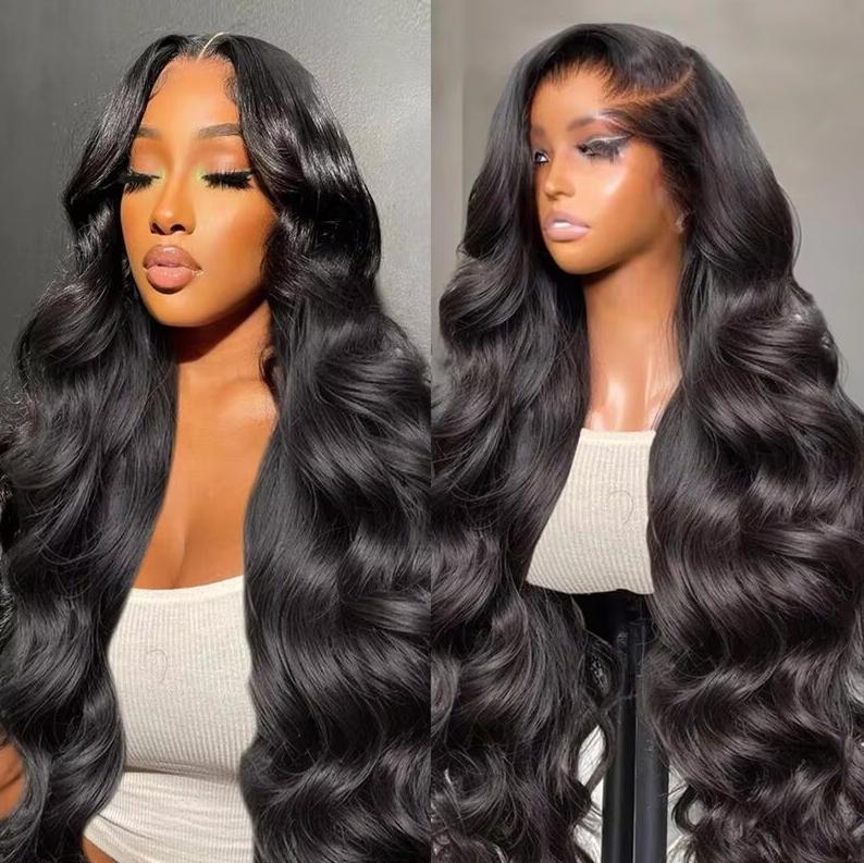 30 Inch 13x4 Lace Front Human Hair Wigs Body Wave 180% Density Remy Hair Glueless Wig Natural Color