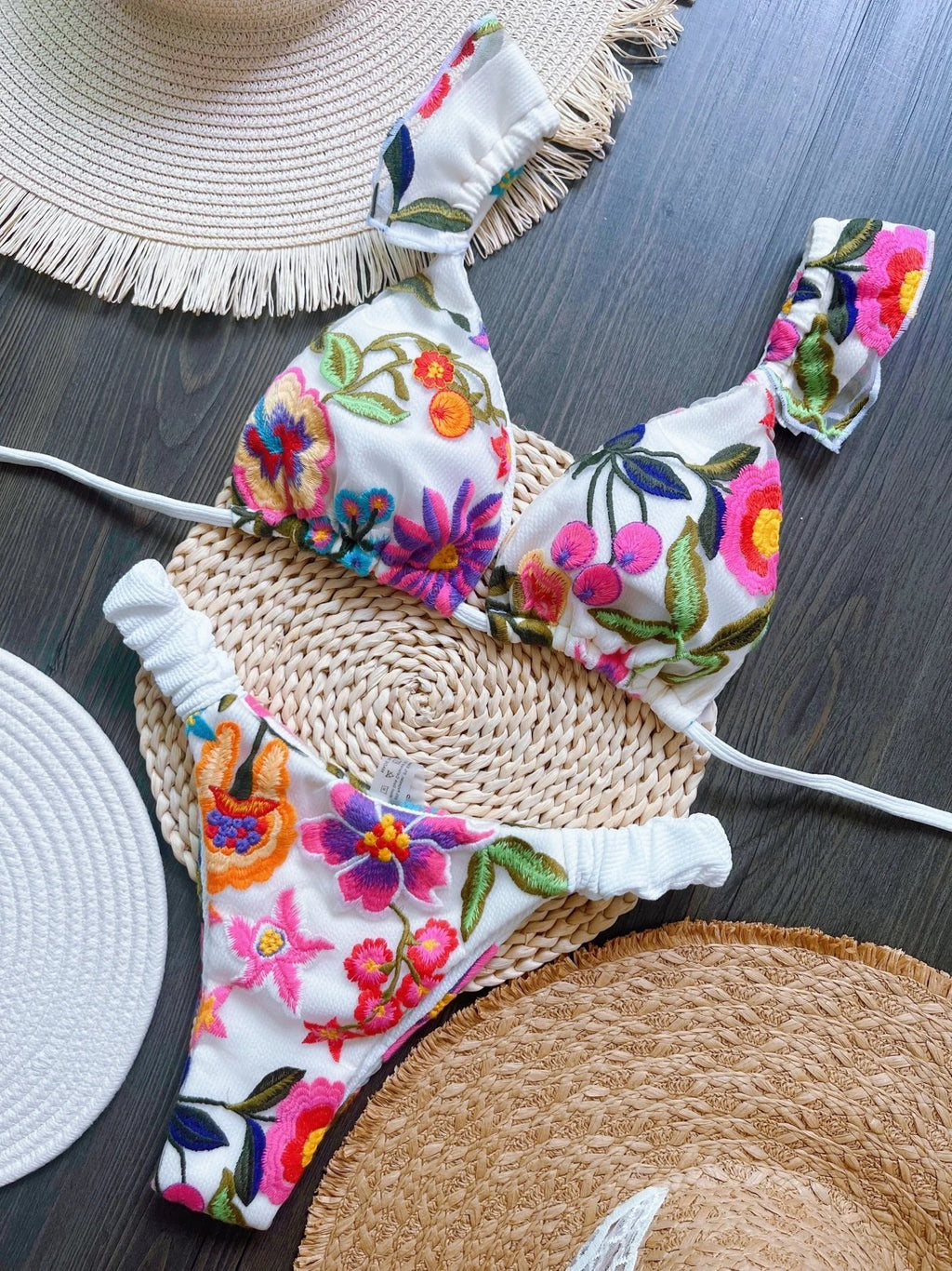 RUOTONSEPT 2026 New Sexy Handmade Embroidery Bikini Set Women's Swimsuit Triangle Swimwear Bathing