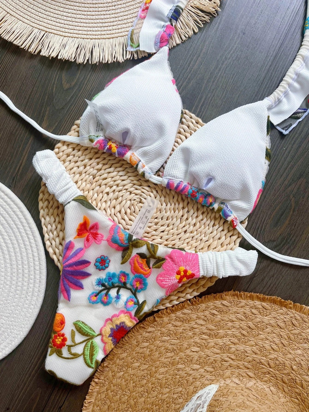RUOTONSEPT 2026 New Sexy Handmade Embroidery Bikini Set Women's Swimsuit Triangle Swimwear Bathing