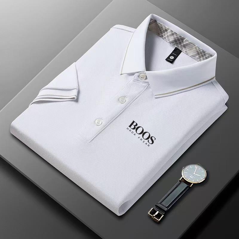New Style Embroidered Mens High-end Summer Loose Short-sleeved POLO Shirt Casual and Fashionable Top