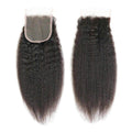 Kinky Straight 4x4 Lace Frontal Closure 100% Human Hair Yaki Straight 4x4 Lace Frontal Preplucked