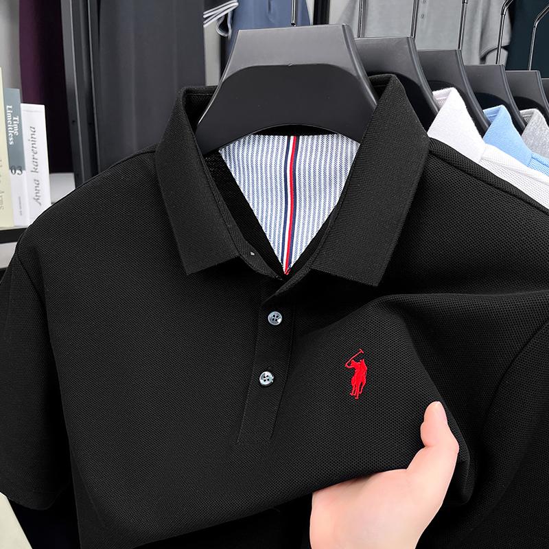 100 pure cotton short sleeved mens polo shirt summer fashion high-end brand pony embroidery golf top