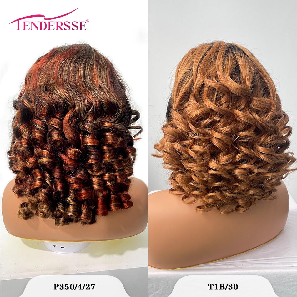 100% Vietnamese Raw Hair Wigs 250 Density Ombre Double Drawn Bouncy Curly Loose Wave 13x4 HD Lace