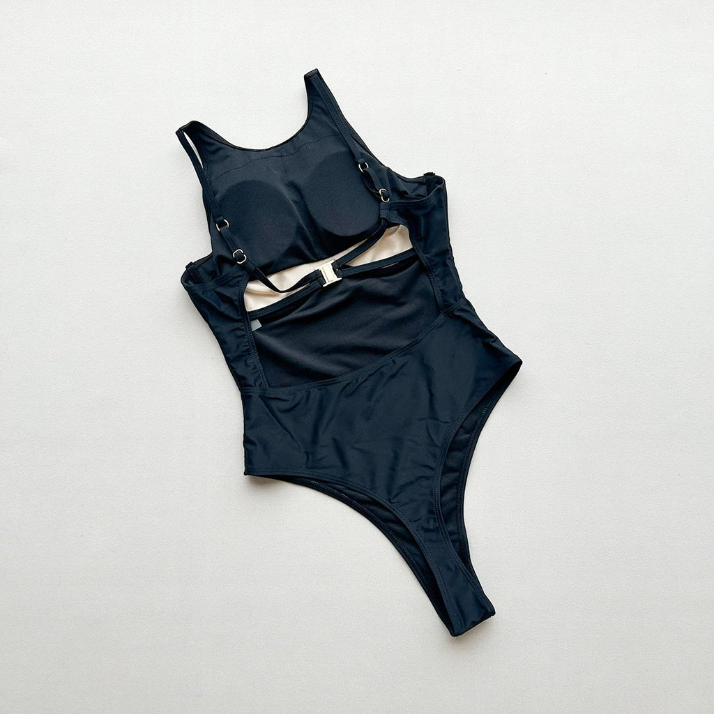 Bikini One Piece Swimsuit 2026 Vintage Black Swimwear Women Swimsuit Push Up Bathing Suit Beachwear
