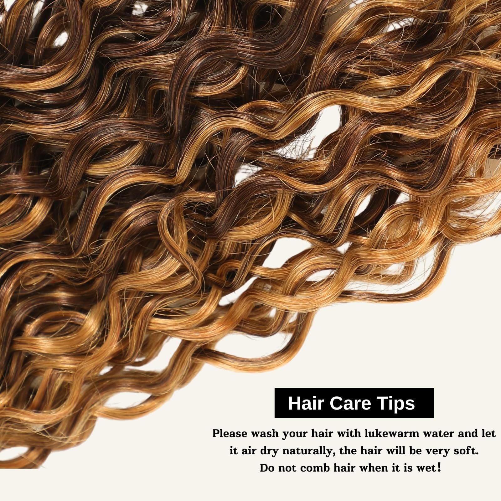 Honey Blonde Highlight Deep Wave Bundles 22 Inch P4/27 Ombre Single Bundles Wet and Wavy Bundle