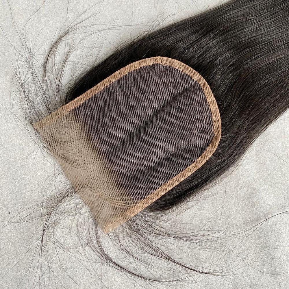 Straight Lace Closure Only Straight Human Hair Real HD Transparent Lace Frontals 4x4 Lace Closure