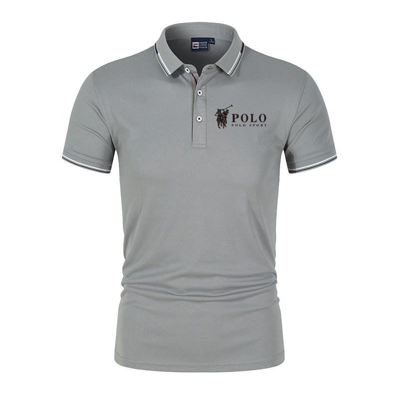 Mens premium summer polo shirt quick drying breathable casual business fashion sports short sleeved