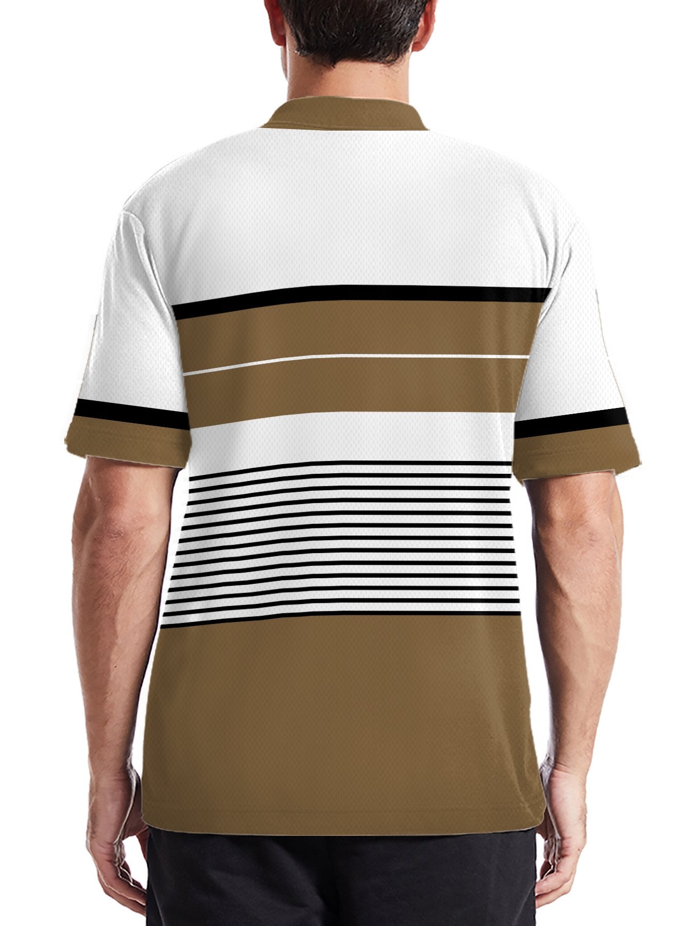 2026 Summer Mens Polo Shirt with Stripes Print Breathable Lightweight Comfortable Casual and