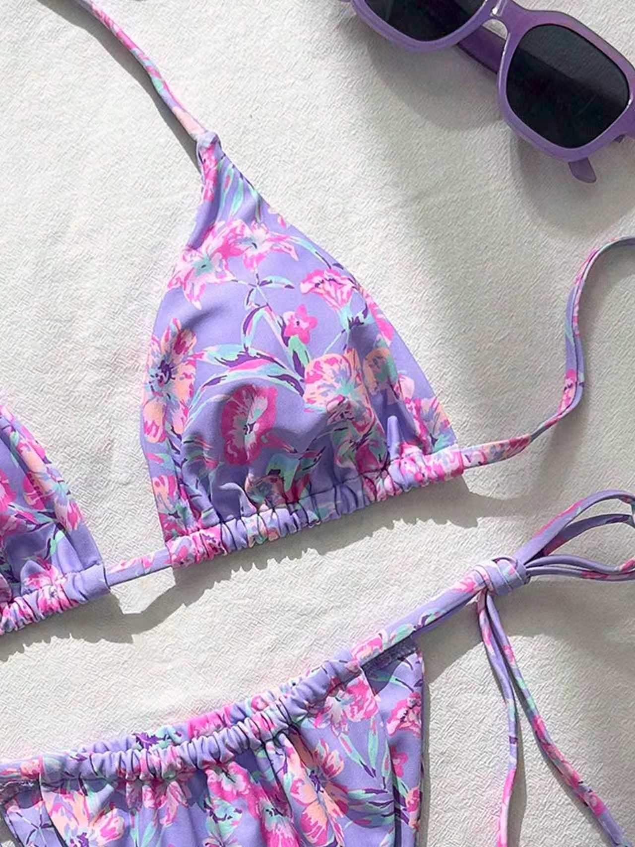 New Style Printed Fresh and Sexy Fashionable Women's Two-Piece Strappy Bikini Swimsuit