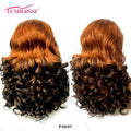 100% Vietnamese Raw Hair Wigs 250 Density Ombre Double Drawn Bouncy Curly Loose Wave 13x4 HD Lace