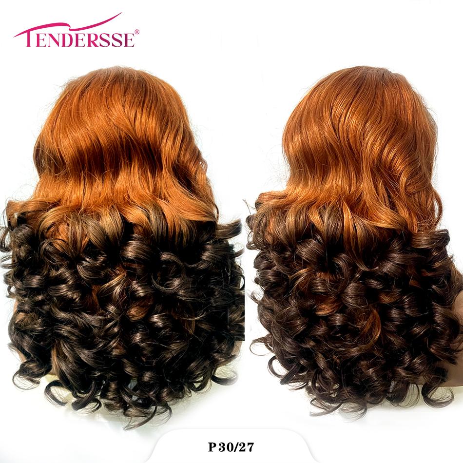100% Vietnamese Raw Hair Wigs 250 Density Ombre Double Drawn Bouncy Curly Loose Wave 13x4 HD Lace