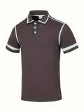 2026 Summer New Style Mens Short-Sleeved Polo Shirt with 3D Stripes Pattern Print - Comfortable Soft