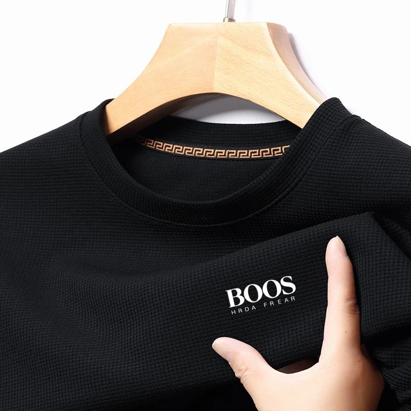 Embroidered New Summer Comfortable Round Neck Short Sleeved T-shirt Mens Casual and Fashionable