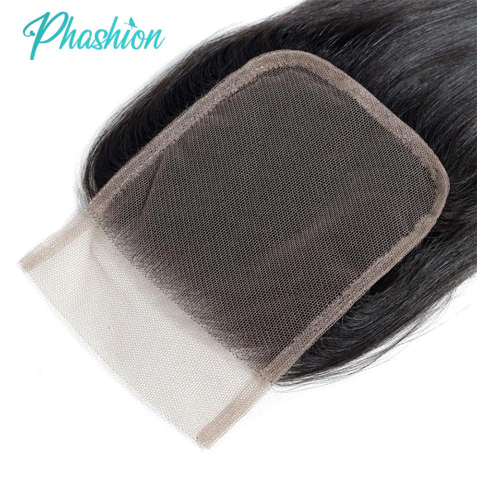 Phashion Ear to Ear 13X4 Lace Frontal Straight 4x4 5X5 Closure Only Body Wave Pre Plucked Swiss