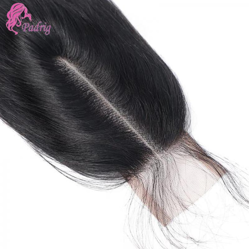 2x6 Straight Human Hair Lace Closure Natural Color Pre-Plucked 100% Brazilian Virgin Hair 10-20 Inch