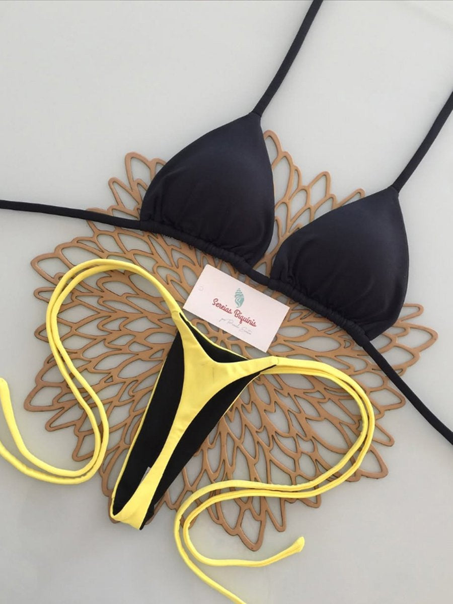 Micro Bikini 2026 Swimwear Women Swimsuit Sexy String Brazilian Bikini Set Halter Solid Biquini Push