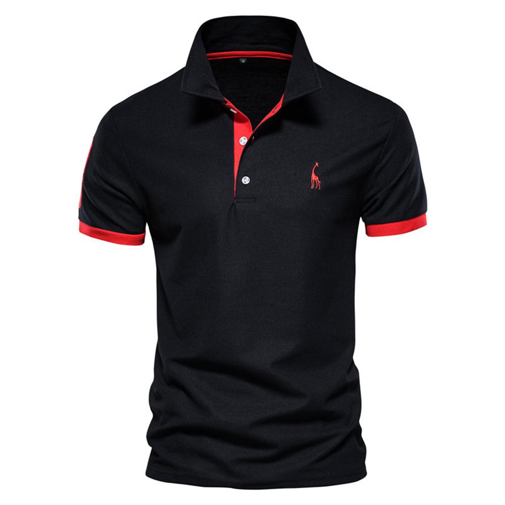Dropshipping Polo Giraffe Shirt Men Quality Embroidery Summer Short Sleeve Polo Casual Business