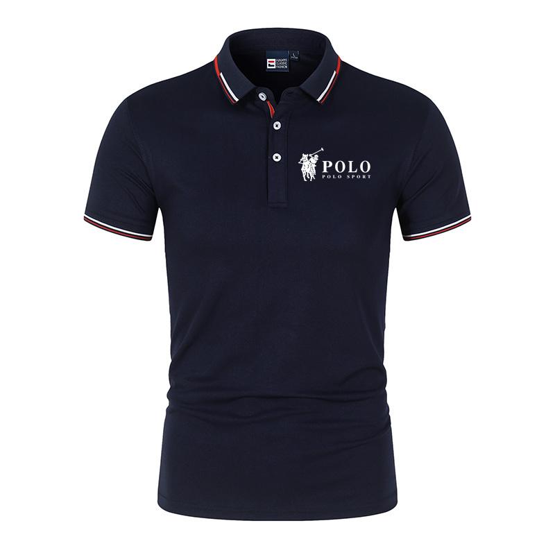 Mens premium summer polo shirt quick drying breathable casual business fashion sports short sleeved