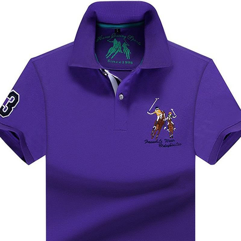 Summer Polo Shirt Man Solid Plus Size Polo Shirt Men Casual Short Sleeve Lapel Button Shirt