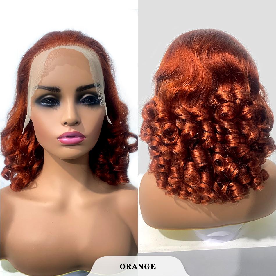 100% Vietnamese Raw Hair Wigs 250 Density Ombre Double Drawn Bouncy Curly Loose Wave 13x4 HD Lace