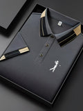 Mens Summer Business Casual Polo Shirt Short Sleeve Flip Collar Breathable T-Shirt Comfortable