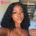 13x4 Short Bob Wig Lace Front Human Wigs For Black Women Peruvian Deep Wave Bob Wig Pre-plucked Remy