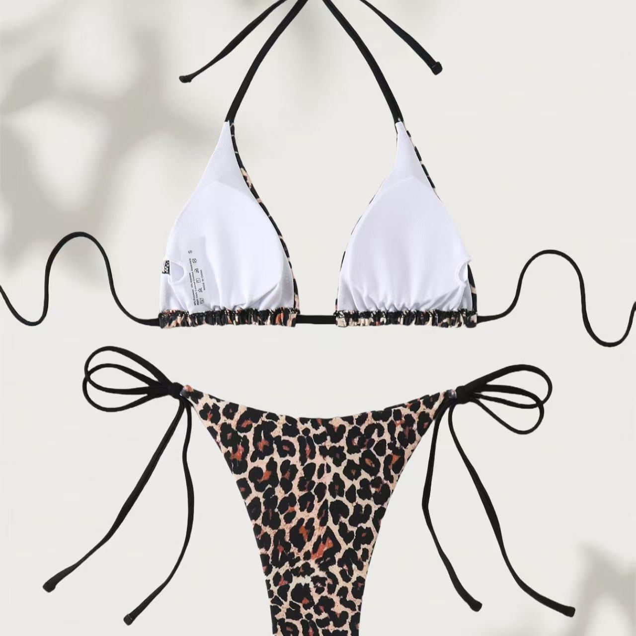 2026 Summer Trendy Bathing Suit Sexy Leopard Print Bikini Set Women Halter Neck Swimwear High Cut