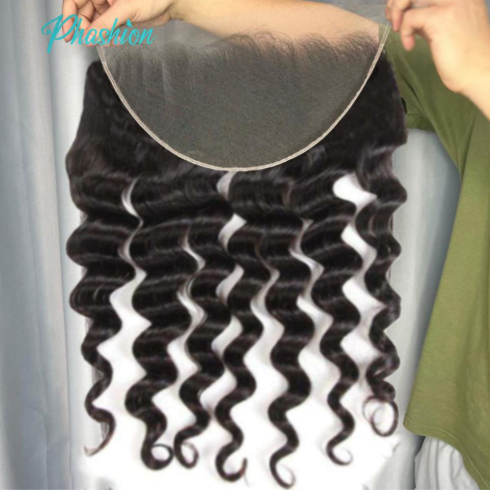 Phashion Real HD Full Long 13x6 Lace Frontal Only Kinky Curl Straight Loose Deep Water Wave Pre