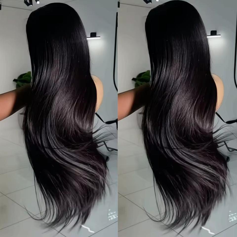 42 Inch 250 Density Bone Straight Lace Frontal Wig Human Hair Wig 13x6 Hd Transparent Lace Frontal